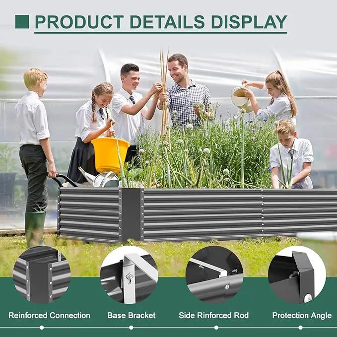 Land Guard 8×4×2 ft Galvanized Raised Garden Bed Kit, Galvanized Planter Raised Garden Boxes Outdoor, Large Metal Raised Garden Beds for Vegetables(Grey)… by GreenHaven Gardens