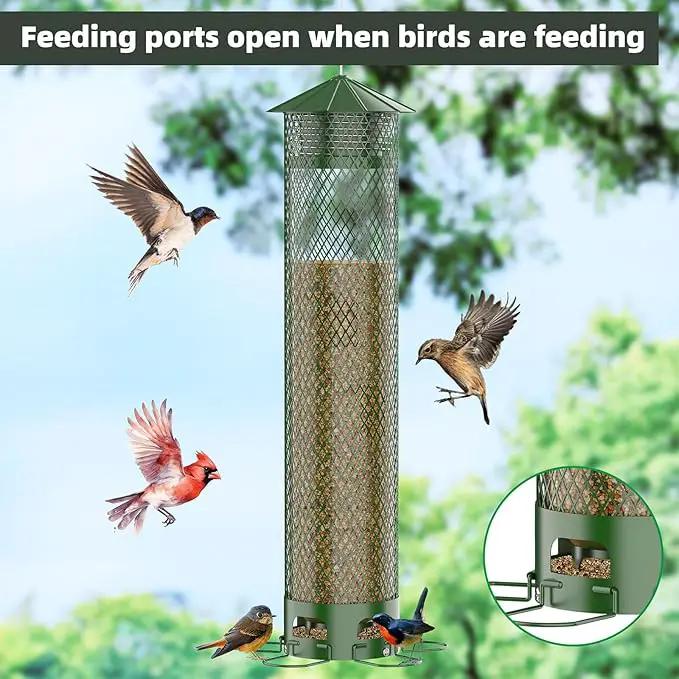 Lager Bird Feeder,Metal Squirrel Proof Bird Feeders for Outdoors Hanging 6.5LB Capacity,Easily Beat Squirrels,Attracting Finch,Cardinal,Chickadee by GreenHaven Gardens
