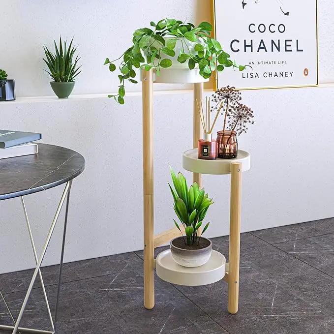 Wisuce Bamboo Plant Stands Indoor, 3 Tier Plant Stand Tall Corner Plant Stand Holder & Plant Display Rack for Outdoor Garden Indoor Home (3 Tier -1) by GreenHaven Gardens