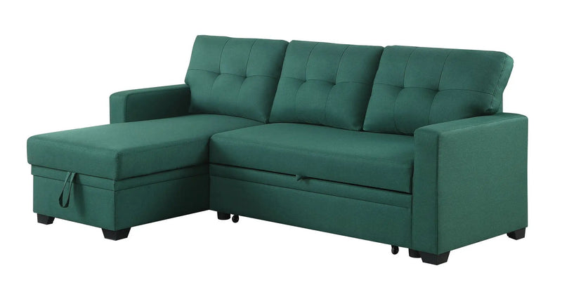 Upholstered Pull Out Sectional Sofa With Chaise by HouseOfZazla