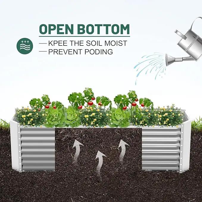 Land Guard 8×4×2 ft Galvanized Raised Garden Bed Kit, Galvanized Planter Raised Garden Boxes Outdoor, Large Metal Raised Garden Beds for Vegetables. by GreenHaven Gardens