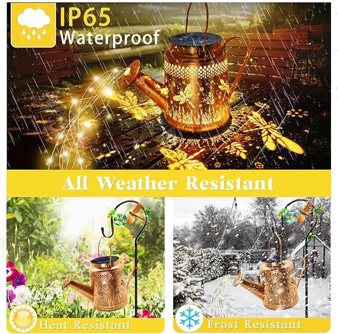 Solar Powered Dragonfly Watering Can Lights Waterproof Outdoor Garden Decor with Shepherd Hook, Hanging Patio Lights for Yard, Porch, Backyard Perfect Gardening & Birthday Gift for Women, Mom, Grandma by GreenHaven Gardens