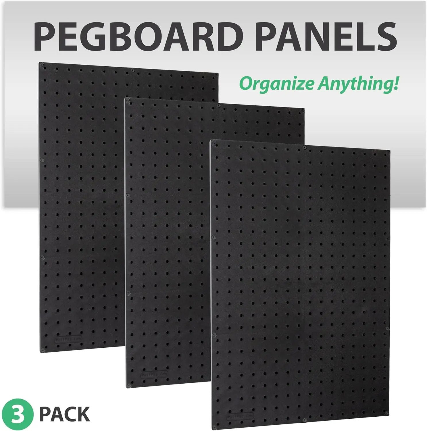 WallPeg 24" x 48" Pegboard Wall Organizer - Kit (PK-312-B) Peg Board Organizer Accessories for Garage pegboard Storage, Tool & Craft Organization with Pegboard. Hooks, and Peg Board Bins by GreenHaven Gardens
