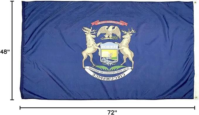 FlagSource Michigan Nylon State Flag, Made in the USA, 4x6' by GreenHaven Gardens