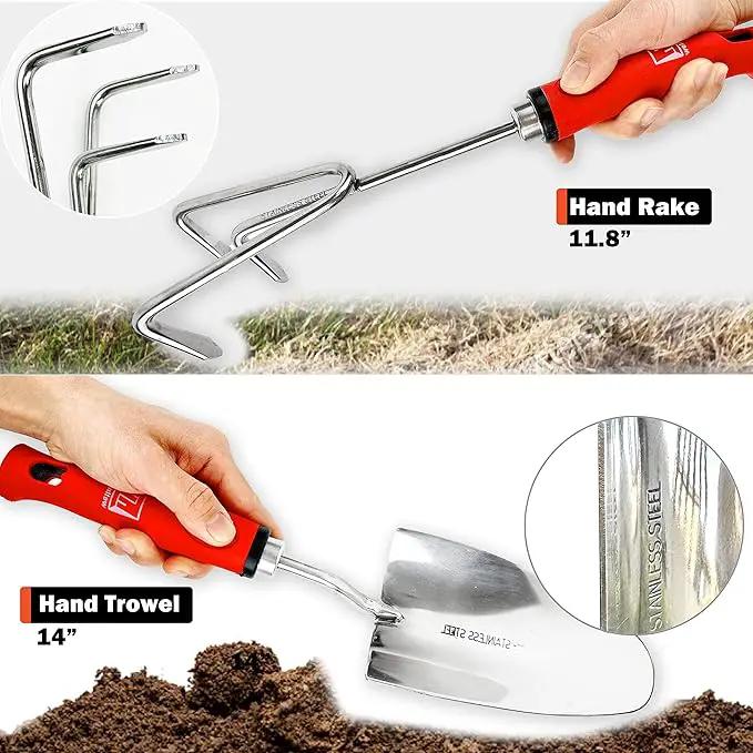 Wellmax 12-Piece Heavy-Duty Garden Tools Set with Bonus Accessories – Heavy Duty Garden Tools with Non-Slip Rubber Grip, Perfect for Digging, Weeding, Pruning & Planting by GreenHaven Gardens