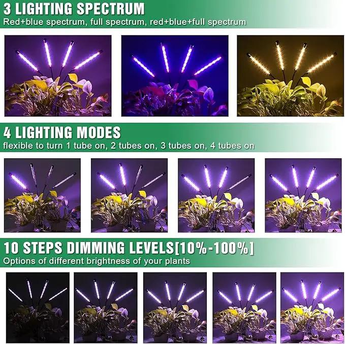 LED Grow Lights for Indoor Plants with 15-60 inches Adjustable Tripod Stand Plant Light with 4/8/12H Timer with Remote Control… by GreenHaven Gardens