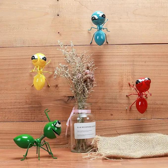 Metal Yard Art Garden Decorative Cute Ant Outdoor Wall Sculptures-Set of 4 by GreenHaven Gardens