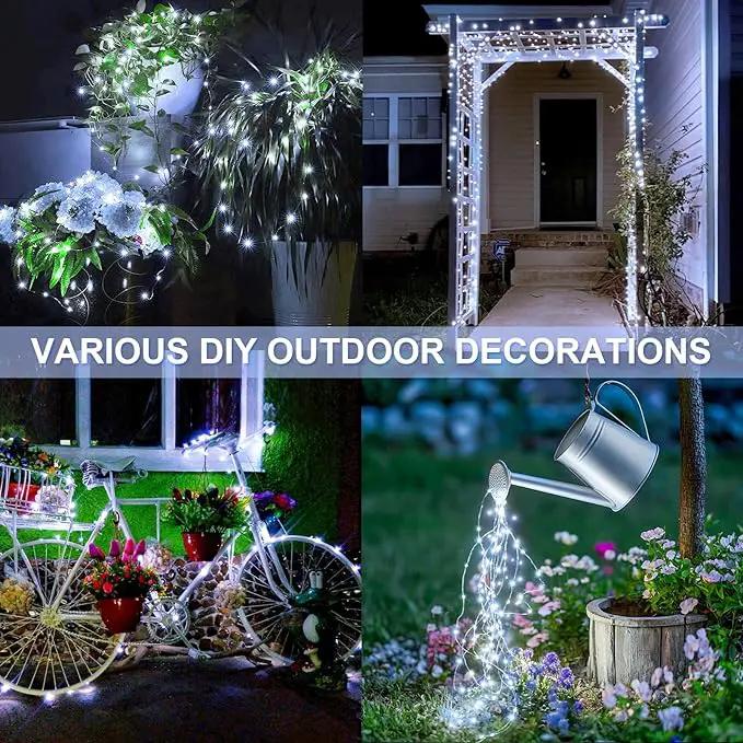 JMEXSUSS 2 Pack Solar String Lights Outdoor Waterproof, Each 33FT 100 LED Solar Lights Outdoor, 8 Modes White Fairy Light for Outside Yard Tree Patio Garden Wedding Christmas Decorations by GreenHaven Gardens