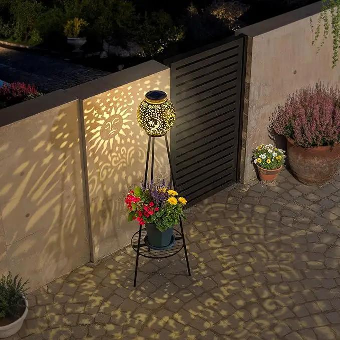 2 Pack Solar Lights with Plant Stands Waterproof Solar Lanterns Outdoor Solar Lamps for Patio, Yard, Pathway, and Porch Decoration Garden Decor by GreenHaven Gardens