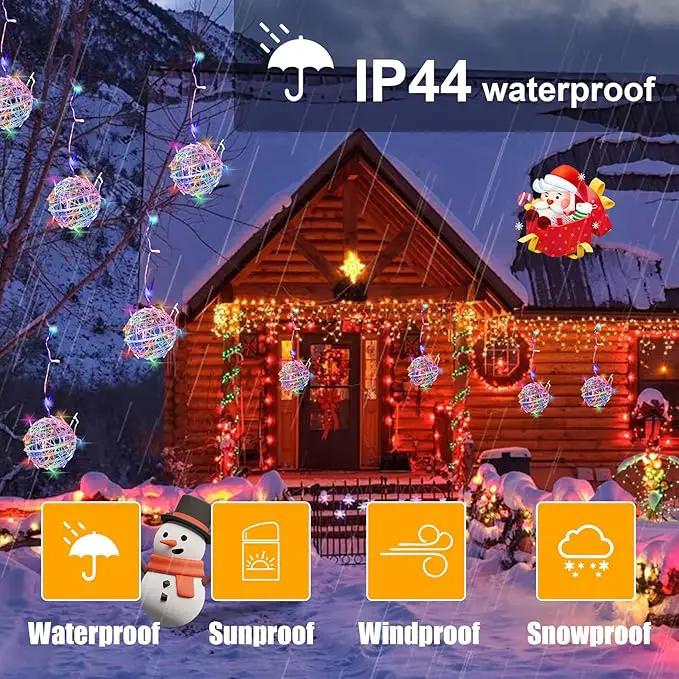 Christmas String Lights Outdoors,4 Pack 7.87" Sphere Lights,Ball Tree Garden Globe Lights for Home, Party, Christmas, Porch Patio,Wedding, Garden,Tree Decoration with Plug by GreenHaven Gardens