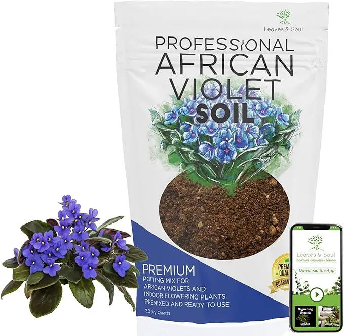Professional African Violet Plant Soil | Premium All Purpose Blend | Large 2.2 Quarts | Ready to Use for Indoor Flowering Plants | Peat Moss, Coco Coir, Perlite, Dolomite | Made in USA by GreenHaven Gardens