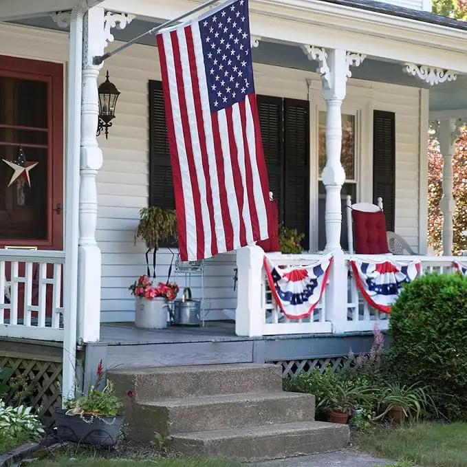 Homissor Folded 3x5 American Flag 420D Nylon Heavy Duty Outdoor Triangle Box Package USA US Flags Embroidered Stars Long Lasting for All Weather High Winds by GreenHaven Gardens