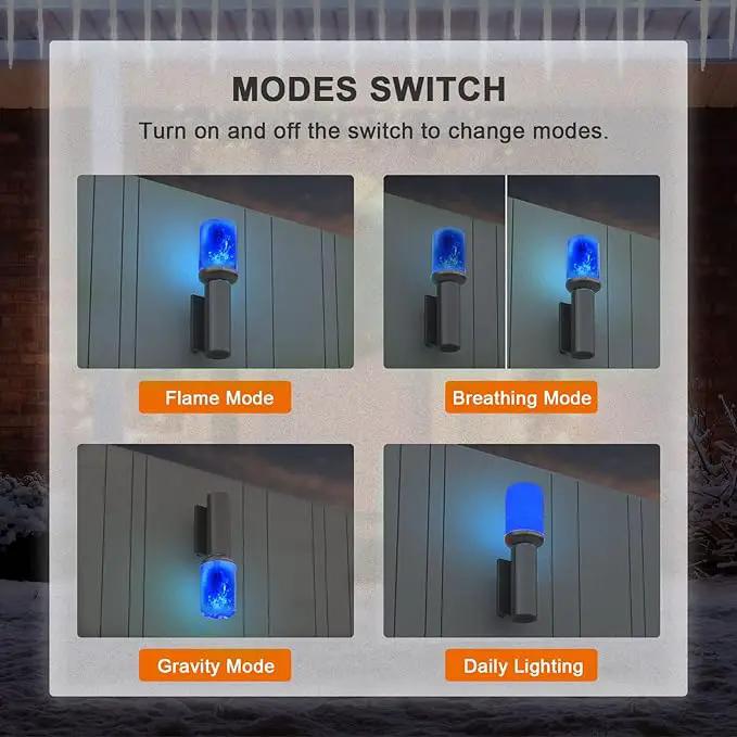 Hompavo 【Upgraded】 LED Flame Light Bulbs, Purple Flickering Light Bulbs with Upside Down Effect, E26/E27 Flame Bulb for Halloween Christmas Party Indoor and Outdoor Home Decoration (2 Pack) by GreenHaven Gardens
