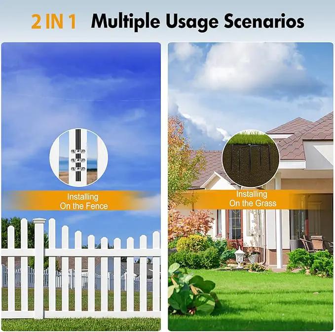 String Lights Poles Outdoor 10.3FT, 2 Pack 2 in 1 Upgraded Metal Light Poles for Hanging String Lights, Outside Lighting Stand with Hooks for Wedding, Parties, Deck, Garden, Fence Decor by GreenHaven Gardens