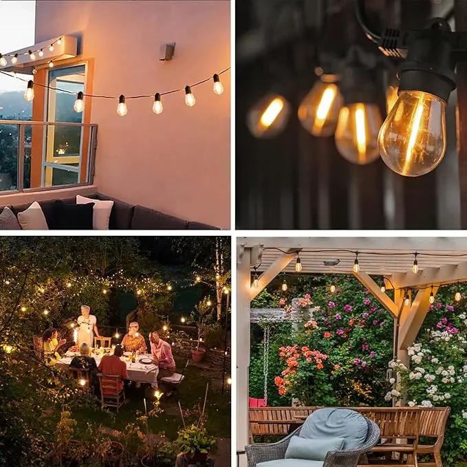 S14 Replacement LED Light Bulbs, Shatterproof & Waterproof 1W S14 LED Bulbs, Outdoor String Lights , E26 Base Patio Edison LED Light Bulbs, Warm White 2200K Plastic 70ML Non-Dimmable 15 Pack by GreenHaven Gardens