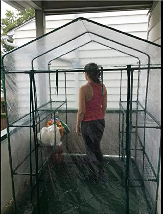 Home-Complete 514537FXW Walk-in Greenhouse-Indoor Outdoor with 8 Sturdy Shelves-Grow Plants, Seedlings, Herbs, or Flowers in Any Season-Gardening Rack, Green by GreenHaven Gardens
