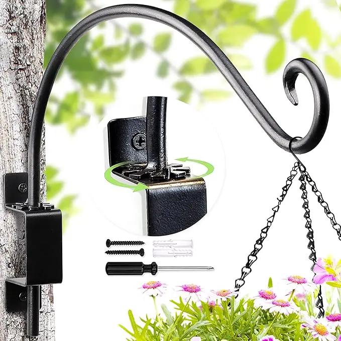 Swivel Bird Feeder Hanger Hook: Swivel Hanging Plant Bracket Outdoor - Wall Mount Swivel Hanging Hook for Bird Feeder 16-Inch by GreenHaven Gardens
