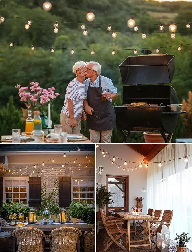 Brightown 200FT LED Outdoor String Lights - Patio Lights with 100 Shatterproof Clear Dimmable Edison Bulbs, Waterproof Connectable Hanging Lights for Outside Backyard Porch Party Christmas Decoration by GreenHaven Gardens