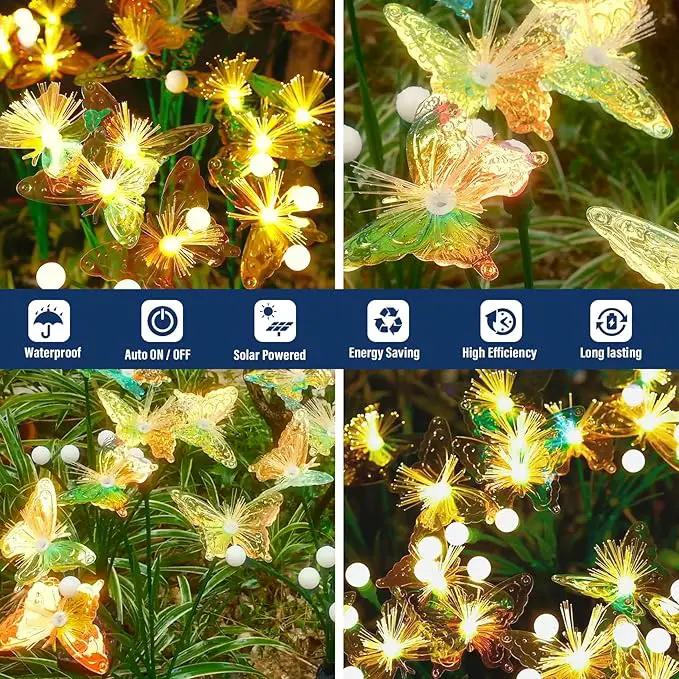 TONULAX Solar Firefly&Butterfly Garden Lights - Outdoor Light for Yard Decoration, Larger Solar Panel, Waterproof LED Garden Lights for Pathway&Holiday Decor (4pack) by GreenHaven Gardens