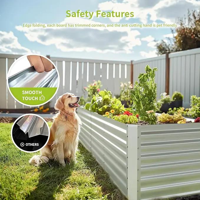 8X2X1FT-2P Galvanized Raised Garden Beds Outdoor // Planter Raised Beds for Gardening, Vegetables, Flowers, Large Metal Garden Box,Deep Plant Flower pots Outdoor. by GreenHaven Gardens