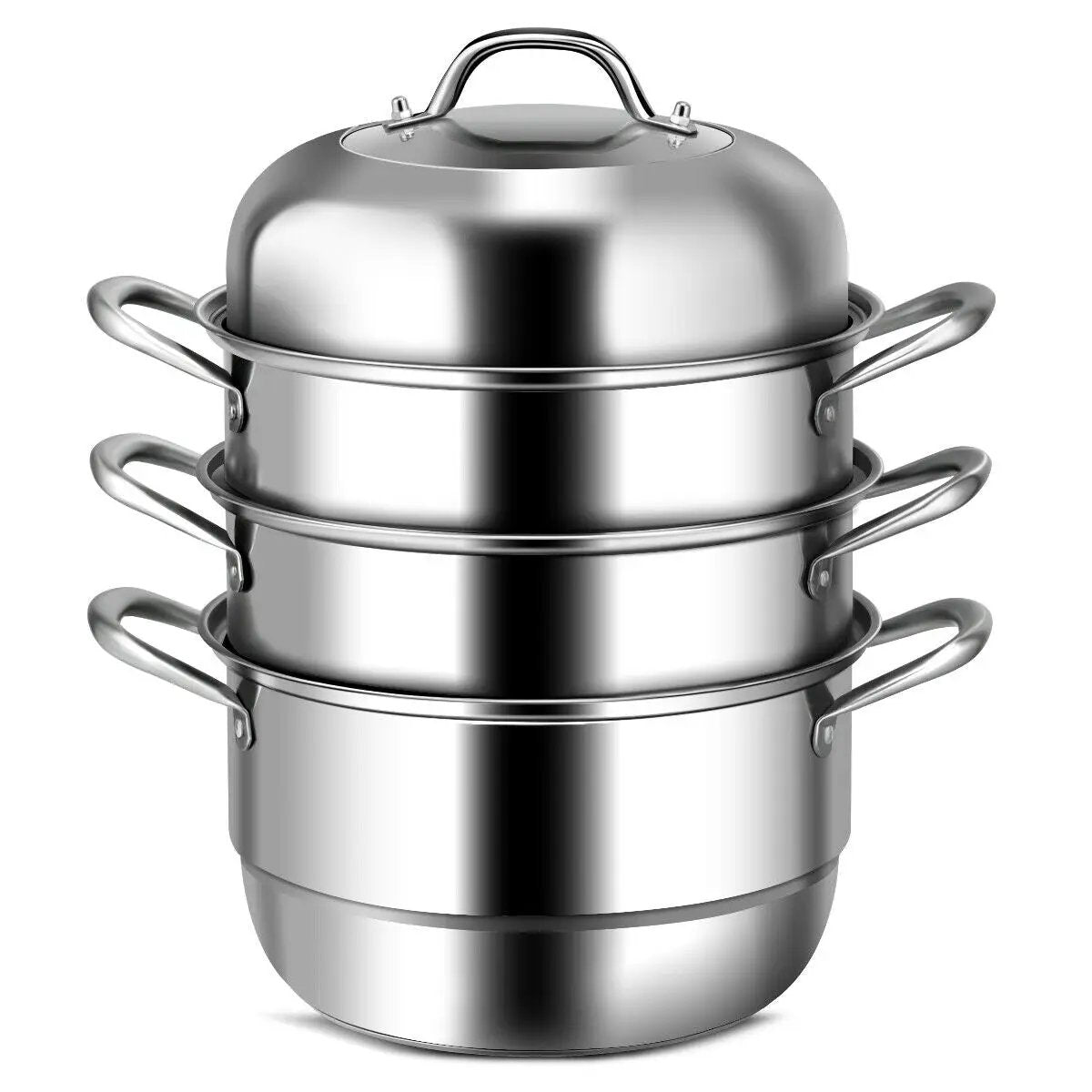 3 Tier Stainless Steel Cookware Pot Saucepot Steamer by DirectDeals