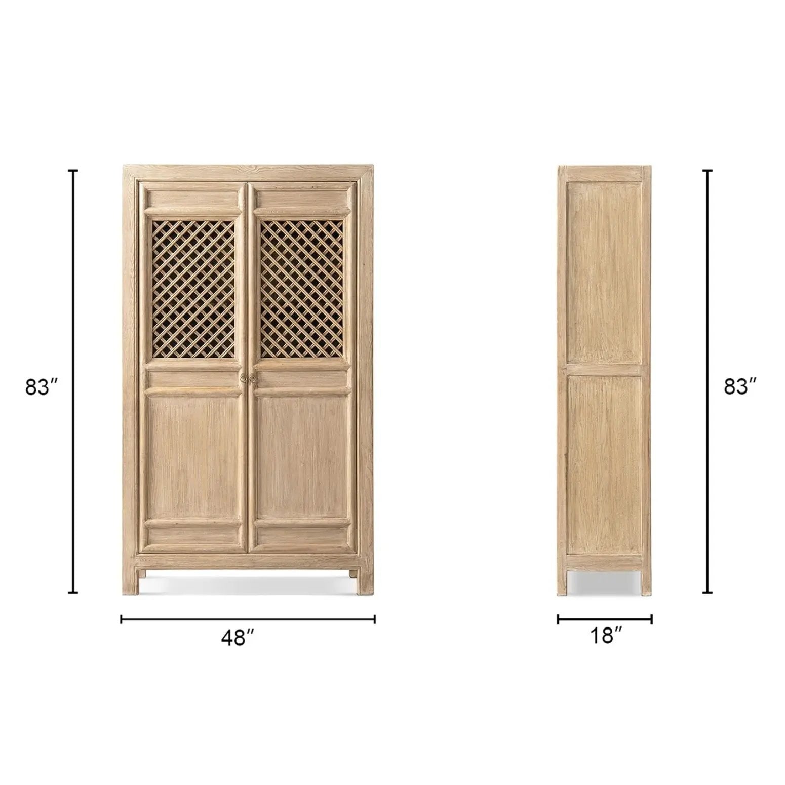Arden - 2 Door Bookcase Storage Cabinet - Natural by HouseOfZazla