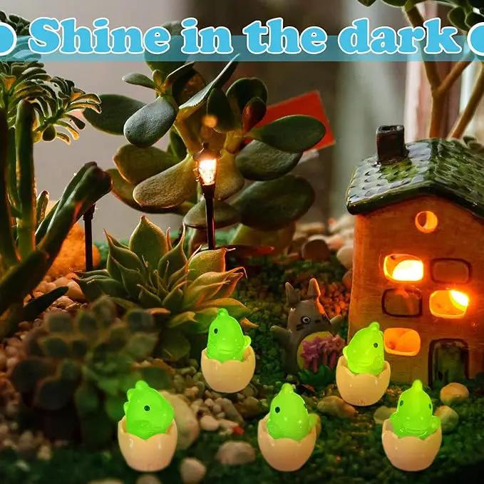 Libima 100 Pcs Mini Resin Luminous Dinosaur Figures Glow in The Dark Dinosaur Miniatures Resin Tiny Animal Figurines for Fairy Landscape Garden Aquarium Dollhouse Decor by GreenHaven Gardens
