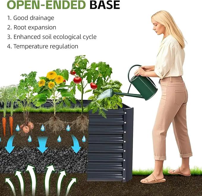 4x2x2ft (2 Pack) Raised Garden Bed - Galvanized Deep Root Planter Boxes Outdoor with Wing Nuts and Safety Edges for Gardening Vegetables, Flowers, Herbs, Succulents - Gray by GreenHaven Gardens