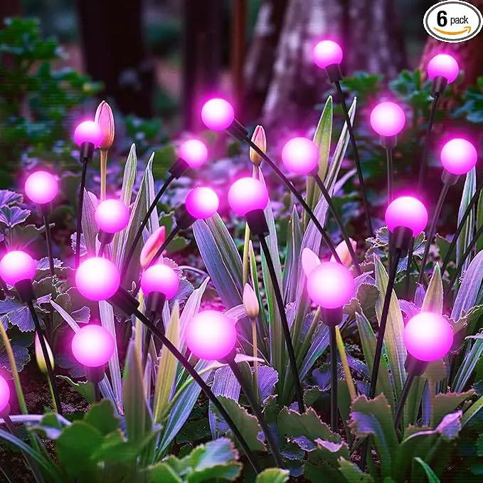 LETMY Solar Garden Lights - 6 Pack Upgraded Swaying Solar Lights Outdoor, 48 LED Firefly Lights Outdoor Waterproof Garden Decorations for Yard Patio Pathway (Purple) by GreenHaven Gardens