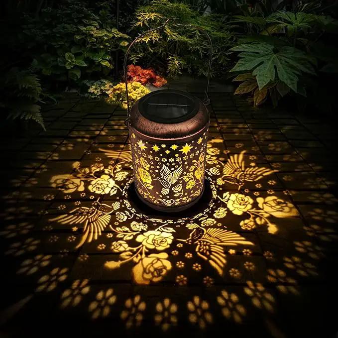 Kaixoxin Solar Garden Decor Metal Lantern Hummingbird Table Lamp Bronze Outdoor Dercoration Great Gift for Women Mon Grandma Hanging Lights for Patio Courtyard Garden by GreenHaven Gardens
