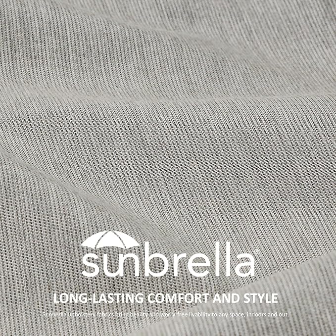 Sunbrella Square Corner Seat Cushions, 18.5" x 16" x 3", Set of 4, Indoor Outdoor Water Repellent Universal Chair Pads with Ties for Patio Furniture, Garden Dining Chairs, Specrtum Pebble by GreenHaven Gardens