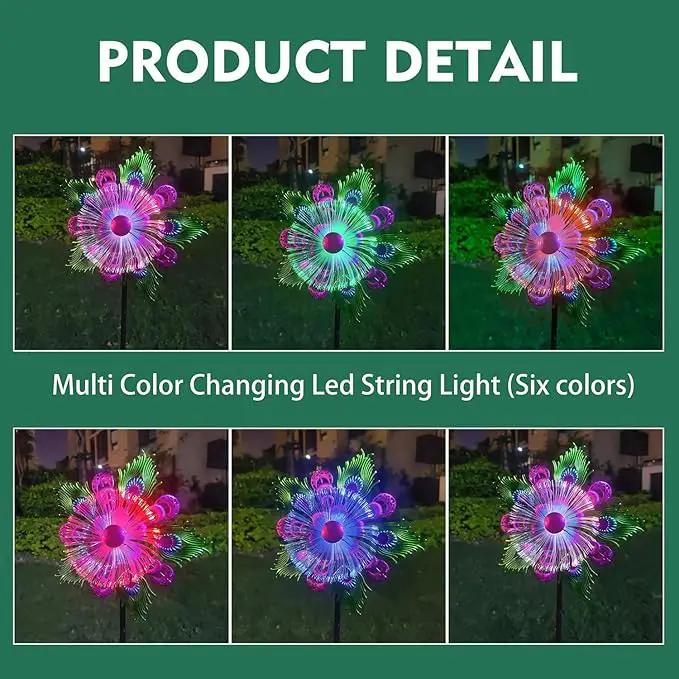 Solar Peacock Wind Spinners for Yard and Garden, 40 Inch Solar Windmill Garden Whirligig Kinetic Spinners Decor for Lawn,Patio&Yard, Metal Whirligigs Purple Wind Spinners Outdoor by GreenHaven Gardens