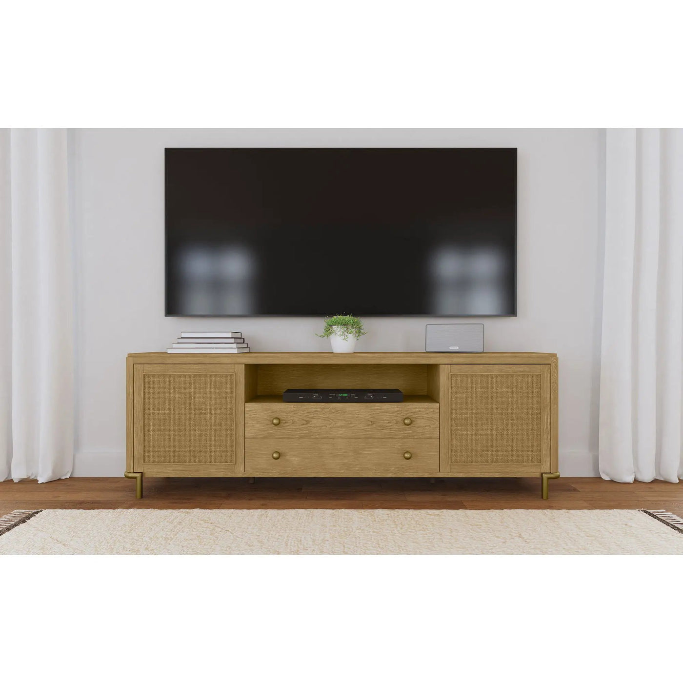 Benson - 2 Door TV Stand With Dual Drawers by HouseOfZazla