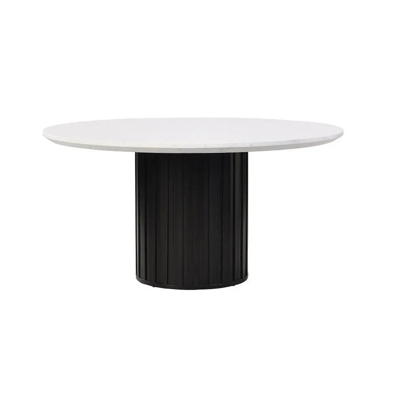 Jaramillo - Round Dining Table With Engineered Marble Top - Engineered Marble Top & Black by Unique Piece Furniture