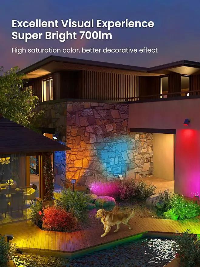 Solar Spot Lights Outdoor, 9 Lighting Modes RGB, Solar Lights Outdoor Waterproof IP65, 63 LED Landscape Spotlights for Halloween Christmas Decorations-1 Pack by GreenHaven Gardens