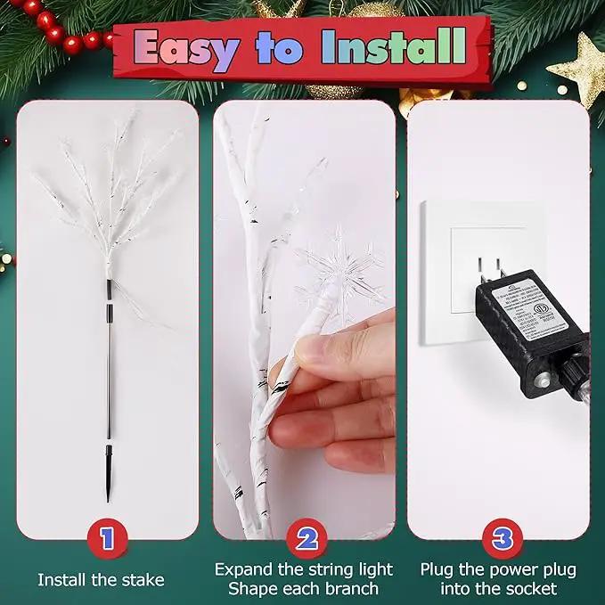 Enhon 5 Pack Snowflake Christmas Pathway Lights, 180 LED Garden Stake Lights with 8 Light Modes and Timer Function, Waterproof Xmas Decoration Tree Light for Outdoor Yard Lawn Patio Decor (Cool White) by GreenHaven Gardens
