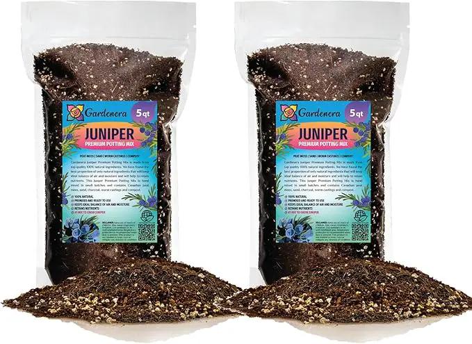 Premium Juniper Potting Soil Mix - Perfect Balance of Nutrients, Drainage, and Aeration for Healthy Juniper Trees - 10 Quart by GreenHaven Gardens