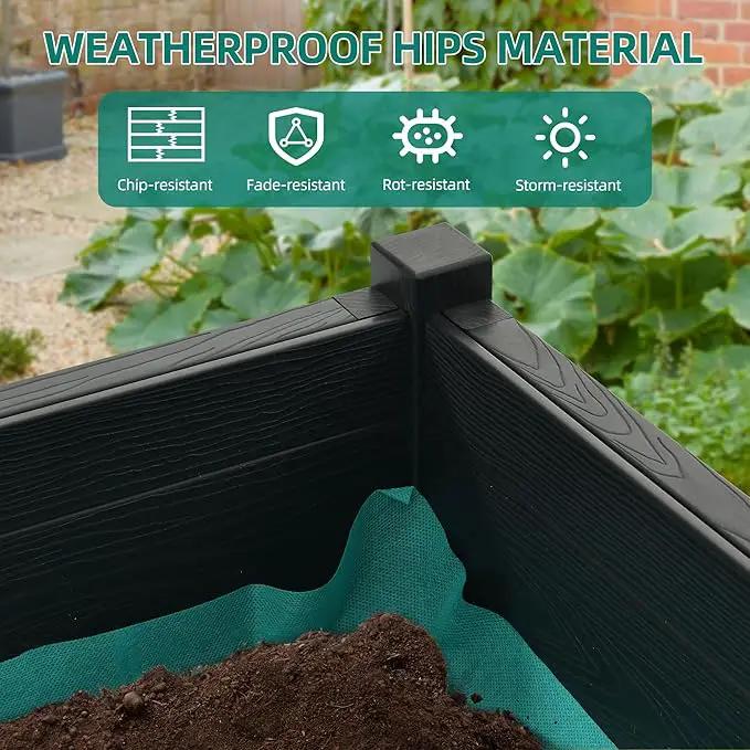 YITAHOME Raised Garden Bed, HIPS Poly Wood Elevated Planter Box with Legs and Drainage Hole, Small Flower Box Stand for Patio Balcony Garden Backyard, Black by GreenHaven Gardens