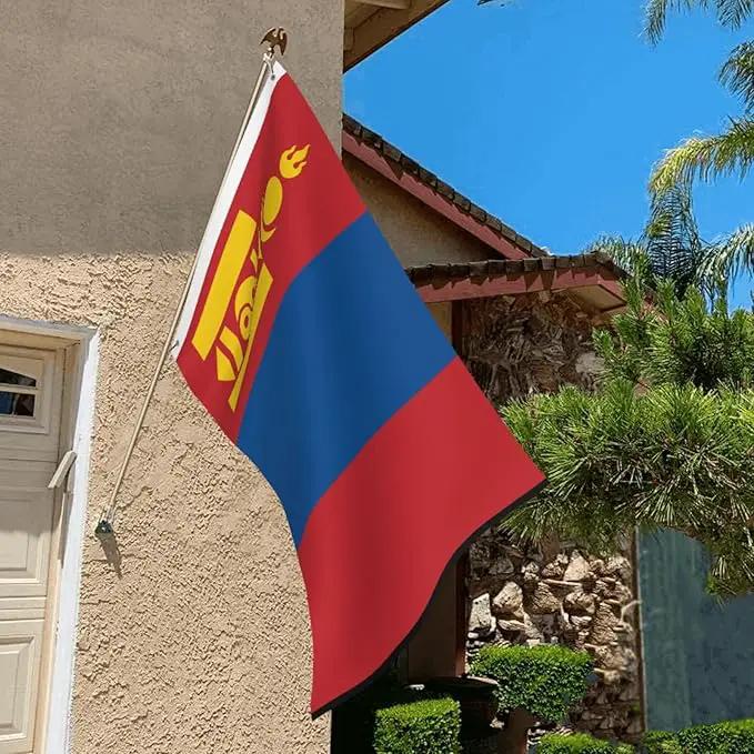 Mongolia Mongolian Flag Garden Yard House 2x3 ft Flags Double Sided Print Banner Indoor Outdoor Party Home Decorations for Boat Dorm House Balcony by GreenHaven Gardens