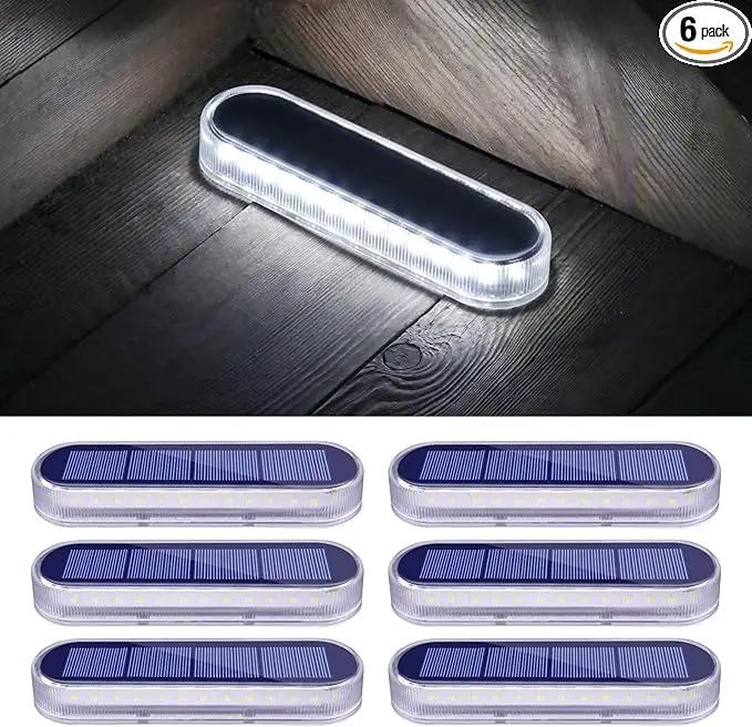 Honalia Solar Driveway Lights Outdoor 6 Pack, Dock Lights Solar Powered Waterproof IP68, Solar Deck Lights Cool White Driveway Markers Concrete Step Lights for Driveway Deck Stairs Marine Dock Runway by GreenHaven Gardens