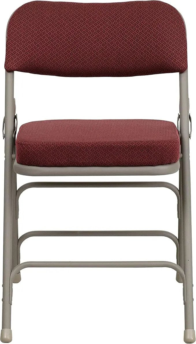 Flash Furniture Hercules Series Metal Folding Chairs with Cushioned Seat, Fabric Upholstered Event Chairs with 300-lb. Static Weight Capacity, Set of 2, Burgundy by GreenHaven Gardens