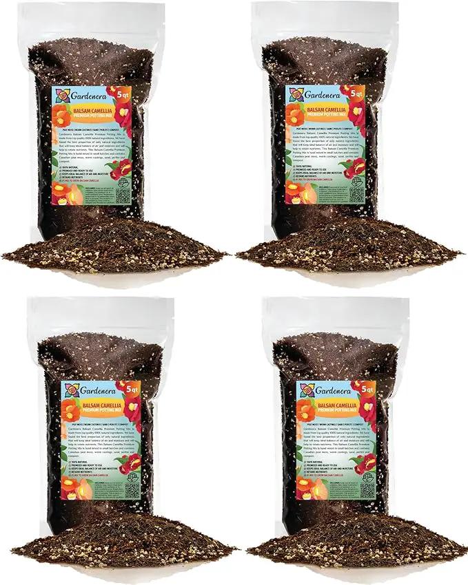 Premium Balsam Camellia Potting Soil Mix - Perfect Balance of Nutrients, Drainage, and Aeration for Thriving Blooms - 20 Quart by GreenHaven Gardens