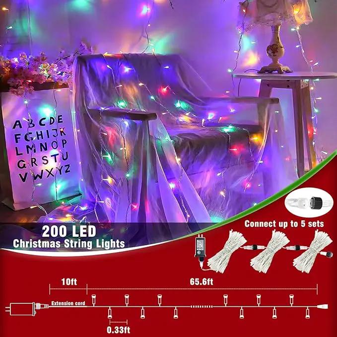 66ft Easter Lights Outdoor Waterproof, 200 LED Pastel Lights for Easter Clear Wire with 8 Modes, Plug in Pastel Fairy String Light for Indoor Outdoor Tree Spring Home Party Garden Decorations by GreenHaven Gardens
