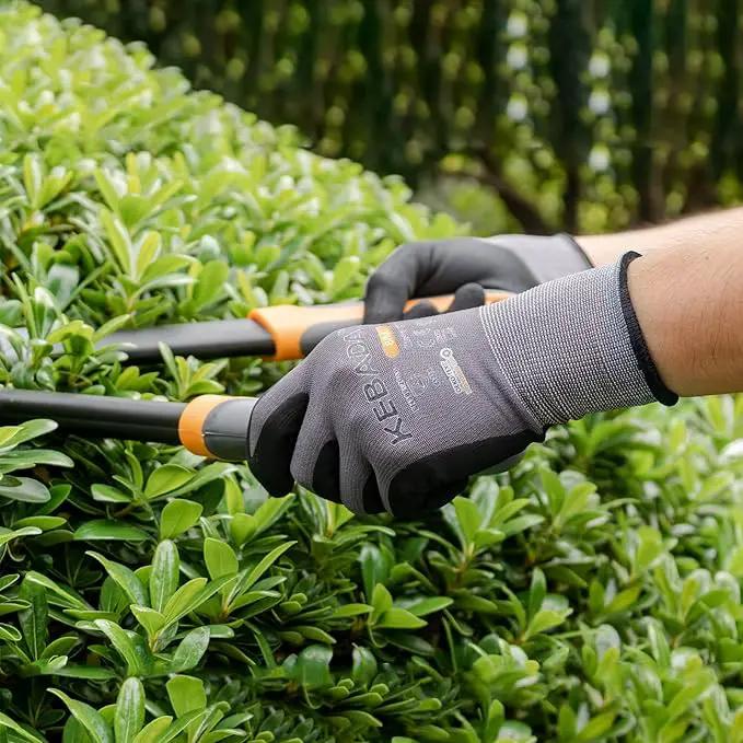 Kebada W2 Safety Work Gloves, Micro-Foam Nitrile Coated Gloves, Touchscreen,Ideal for Package Handling, Gardening, Construction, 1 Pair Medium by GreenHaven Gardens