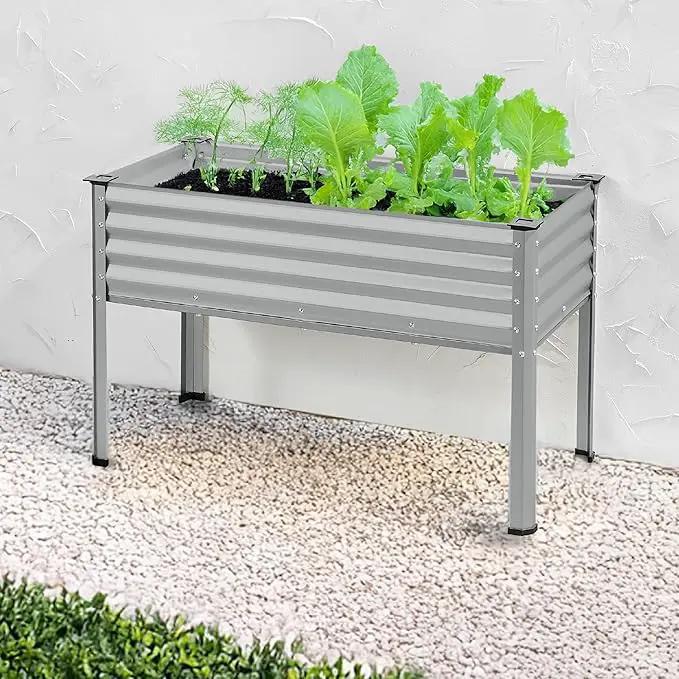 Best Choice Products 48x24x30in Galvanized Raised Garden Bed, Metal Elevated Planter Box, Vegetable Garden for Backyard, Patio, Balcony - Moonlight Gray by GreenHaven Gardens