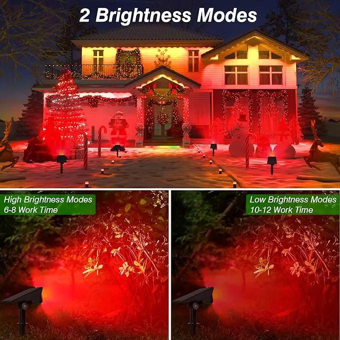 Solar Spot Lights Outdoor,20 LED Waterproof IP65 Solar Landscape Light Adjustable Panel Spotlights for Wall Tree Yard Garden Halloween Christmas Red Lights 4 Pack by GreenHaven Gardens