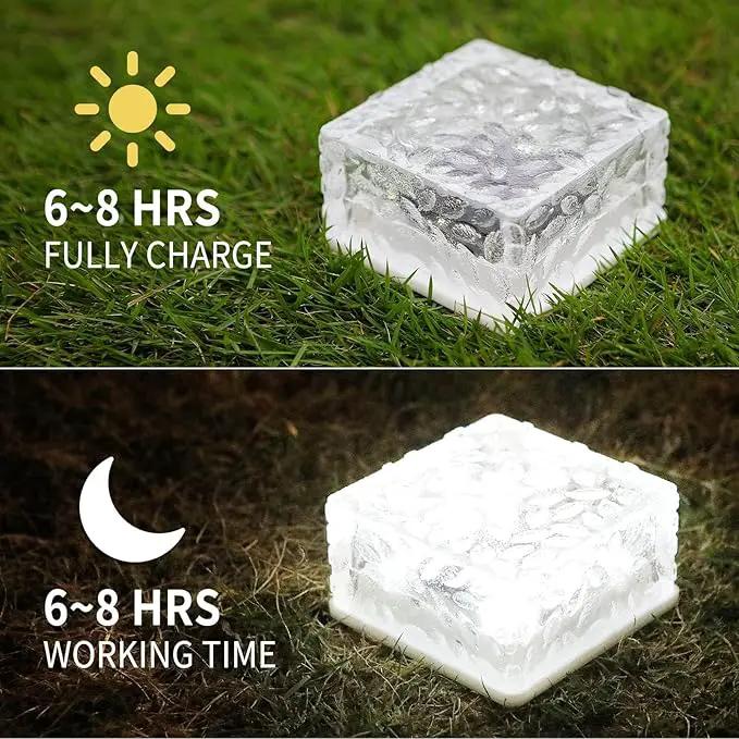 4Pcak Solar Brick Lights, Outdoor Solar Lights,-Pavers Lights,Solar Pathway Lights Outdoor Waterproof,for Garden Courtyard Pathway by GreenHaven Gardens