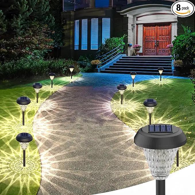 pearlstar 8 Pack Solar Lights Outdoor Waterproof, Warm White Pathway Lights Solar Powered,Solar Garden Light,Landscape Lighting for Decor,Patio,Garden,Yard,Pathway,Walkway by GreenHaven Gardens