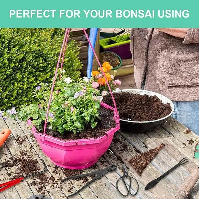 Voilamart 14 Piece Bonsai Tools Kit with Case, Carbon Steel Scissor Cutter Shear Set Garden Plant Tools by GreenHaven Gardens
