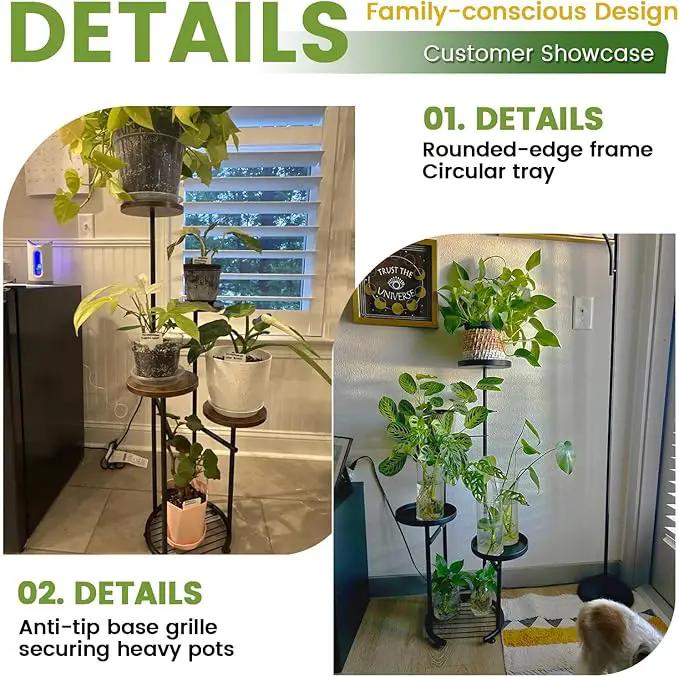 TOSKING 5 Tier Metal Plant Stand Indoor, Plant Shelf, Corner Shelf Flower Pot Stand for Outdoor Plant Stand for Living Room Balcony Garden Patio Bedroom (White, 38in) by GreenHaven Gardens